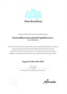 Certifikat of Silver Excellence HR resize